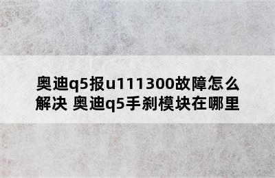 奥迪q5报u111300故障怎么解决 奥迪q5手刹模块在哪里